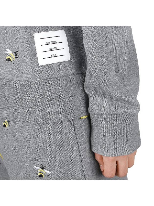 Embroidered Crew Neck Cotton Sweatshirt Grey - THOM BROWNE - BALAAN 8