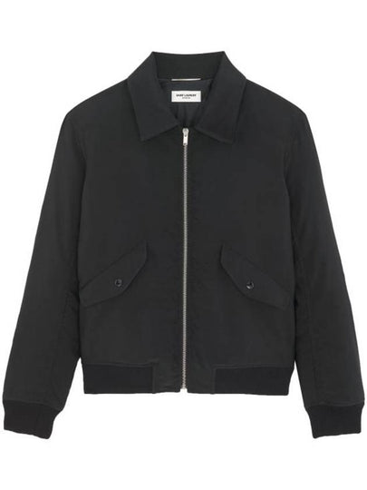 Zip-Up Bomber Jacket Black - SAINT LAURENT - BALAAN 2