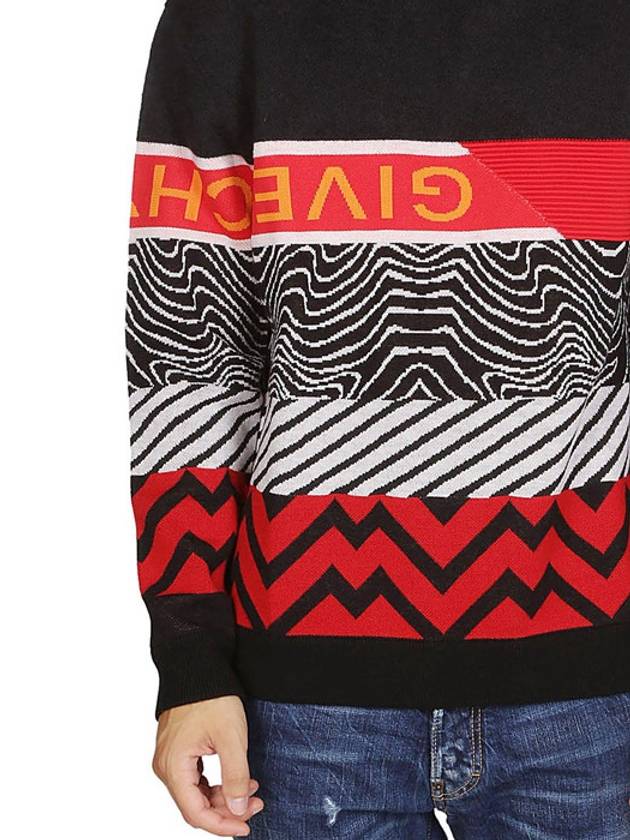 Logo Crew Neck Wool Knit Top Red Black - GIVENCHY - BALAAN 7