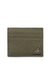 Triangular Logo Saffiano Leather Card Wallet Loden Green - PRADA - BALAAN 1