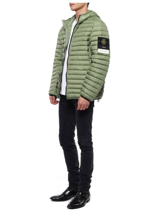 Room Woven Chamber Recycled Nylon Down Padding Hooded Jacket Green - STONE ISLAND - BALAAN 5