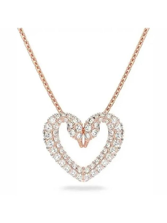 UNA heart pendant necklace rose gold - SWAROVSKI - BALAAN 1