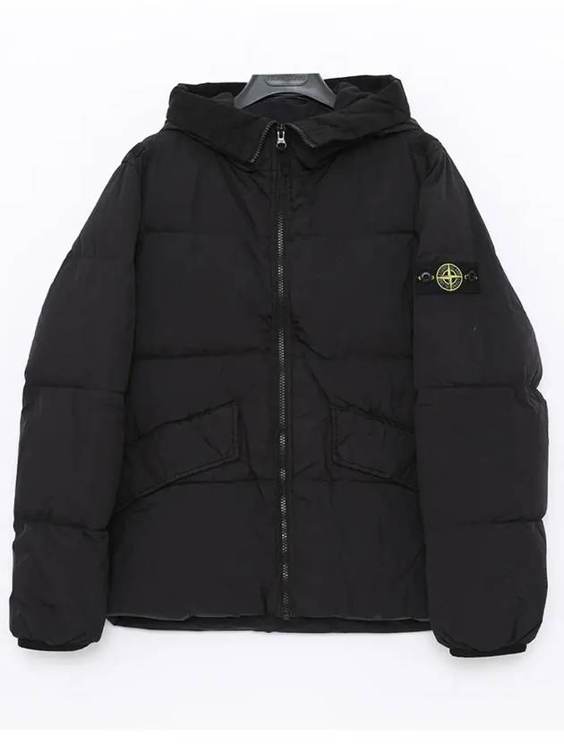 Kids Garment Dyed Crinkle Reps Recycled Nylon Down Padding Black - STONE ISLAND - BALAAN 3