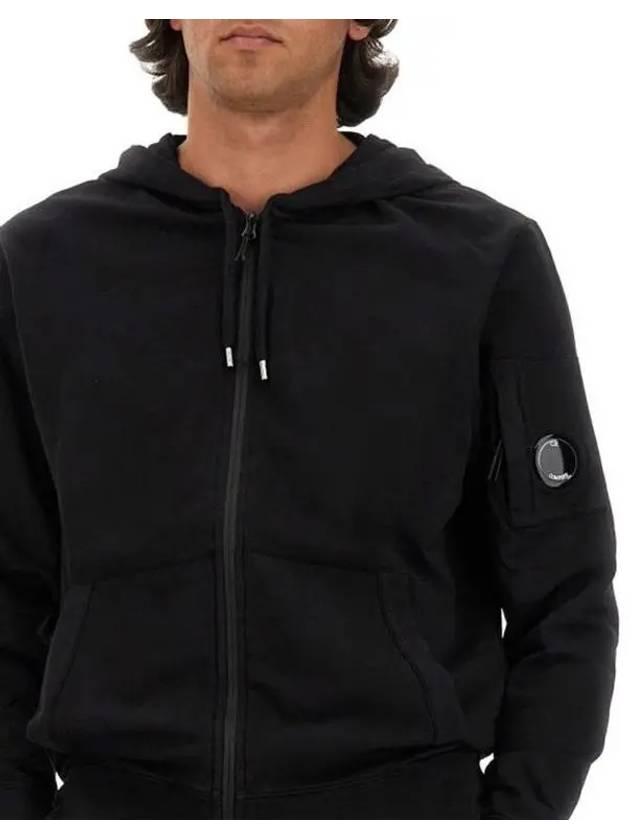 Light Fleece Zip Up Hoodie Black - CP COMPANY - BALAAN 5