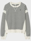 Striped Panel Cropped Knit Top Ivory - NOIRER FOR WOMEN - BALAAN 4