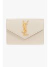 Cassandre Envelope Small Embossed Leather Half Wallet Blanc Vintage - SAINT LAURENT - BALAAN 1