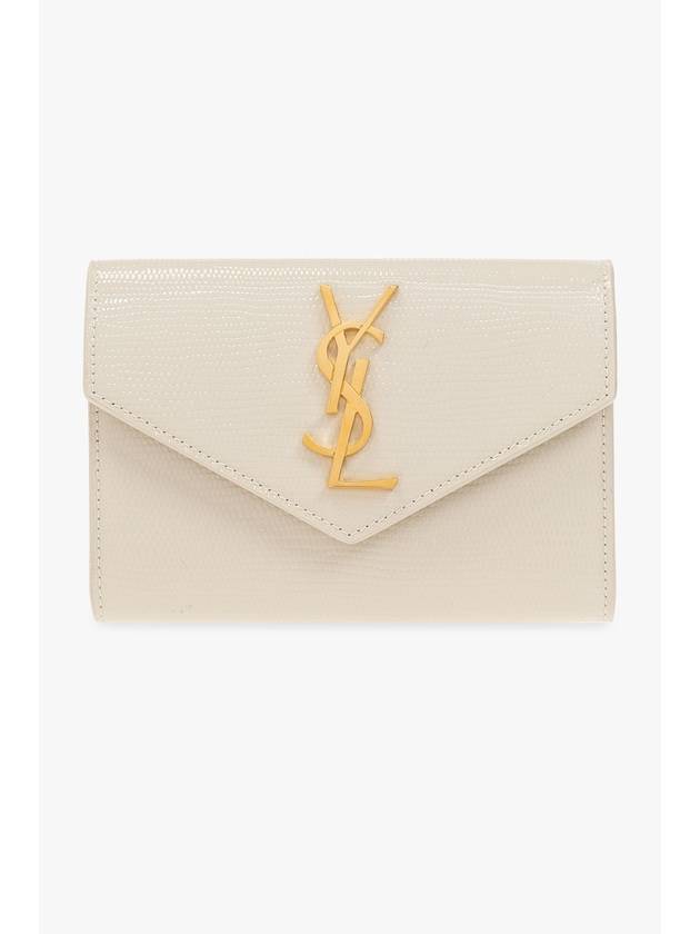 Cassandre Envelope Small Embossed Leather Half Wallet Blanc Vintage - SAINT LAURENT - BALAAN 1