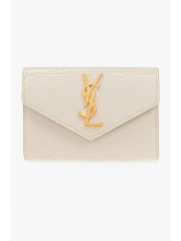 Cassandre Envelope Small Embossed Leather Half Wallet Blanc Vintage - SAINT LAURENT - BALAAN 1