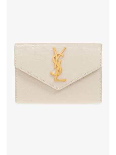 Cassandre Envelope Small Embossed Leather Half Wallet Blanc Vintage - SAINT LAURENT - BALAAN 1