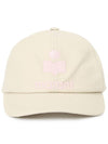 Tyron Logo Cotton Ball Cap Ecru Pink - ISABEL MARANT - BALAAN 3