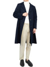 Signature Stitch Wool Single Coat Navy - MAISON MARGIELA - BALAAN.