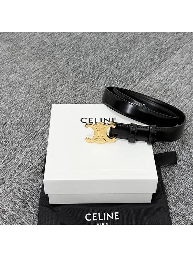 Triomphe Taurillon Medium Leather Belt Black - CELINE - BALAAN 3