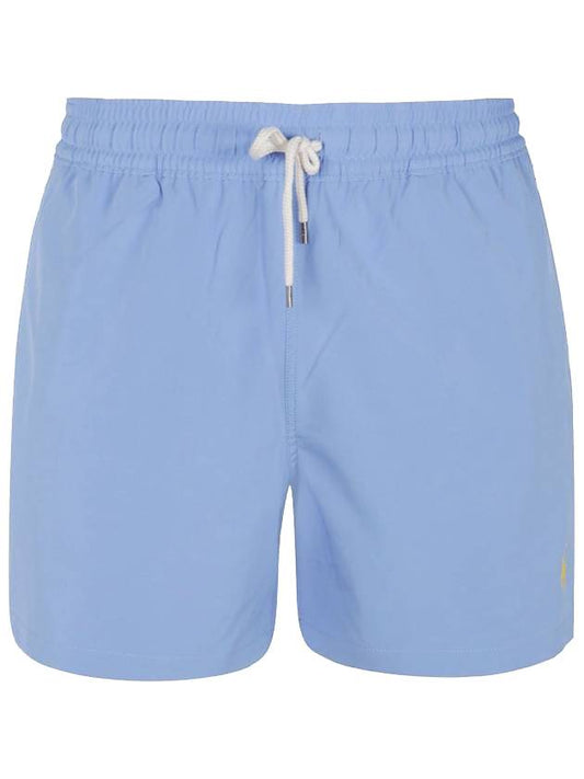 Men's Embroidered Yellow Logo Swim Shorts Blue - POLO RALPH LAUREN - BALAAN 1