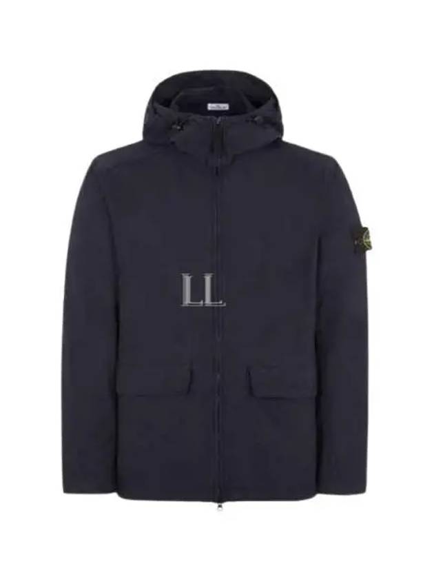 Batavia Garment Dyed Nylon Cotton Hooded Jacket Navy - STONE ISLAND - BALAAN 2