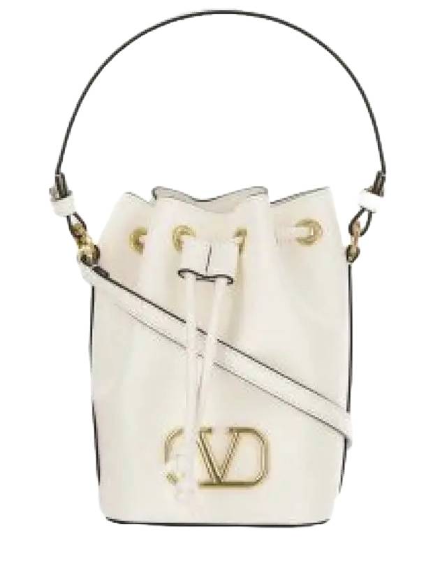 V Logo Bucket Bag Ivory - VALENTINO - BALAAN 1