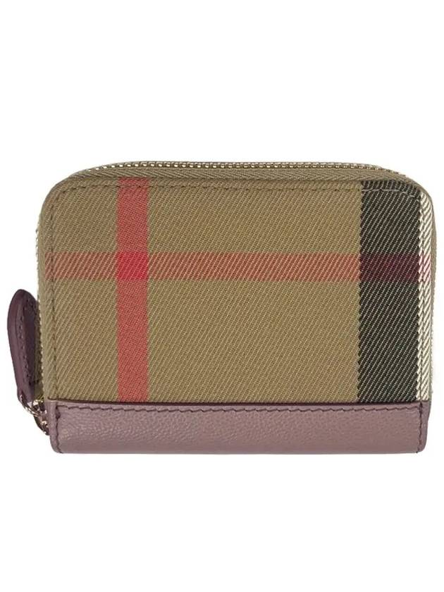 Check Zipper Around Card Wallet Indie Pink Brown - BURBERRY - BALAAN 2