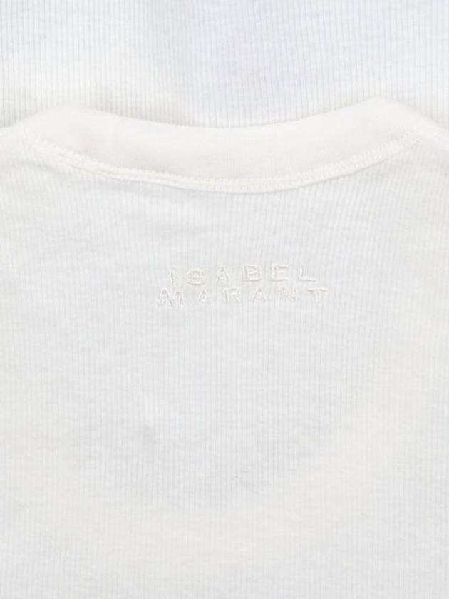 Embroidery Logo Short Sleeve T-Shirt White - ISABEL MARANT - BALAAN 4