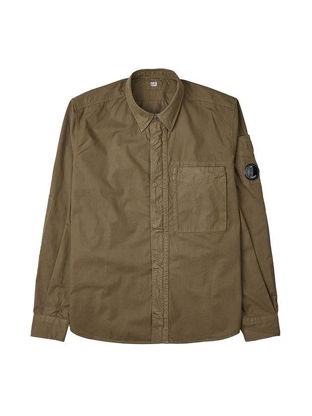 Gabardine Utility Long Sleeve Shirt Brown - CP COMPANY - BALAAN 1