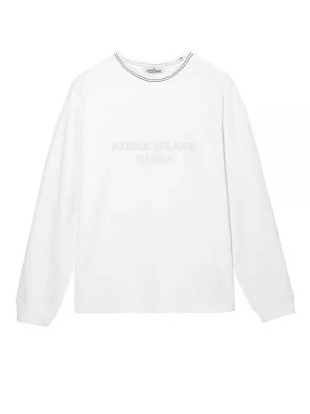 Logo Print Cotton Sweatshirt White - STONE ISLAND - BALAAN 2