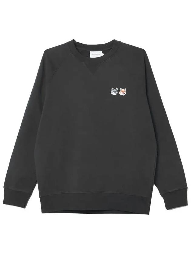 Double Fox Head Patch Classic Sweatshirt Anthracite - MAISON KITSUNE - BALAAN 3