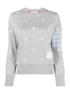 Nautical Embroidery Crew Neck Knit Top Grey - THOM BROWNE - BALAAN 3