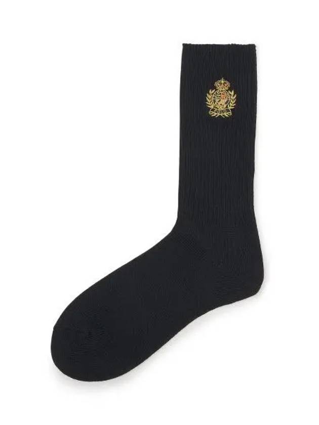 Crest Capsule Cotton Crew Blend Socks Black - POLO RALPH LAUREN - BALAAN 1