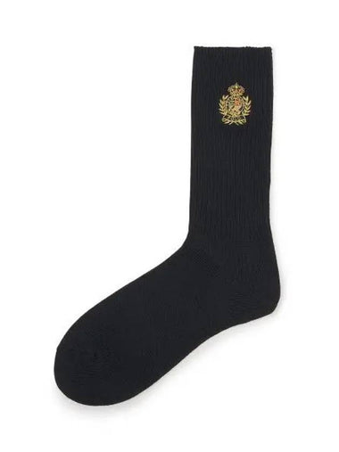 Crest Capsule Cotton Crew Blend Socks Black - POLO RALPH LAUREN - BALAAN 1