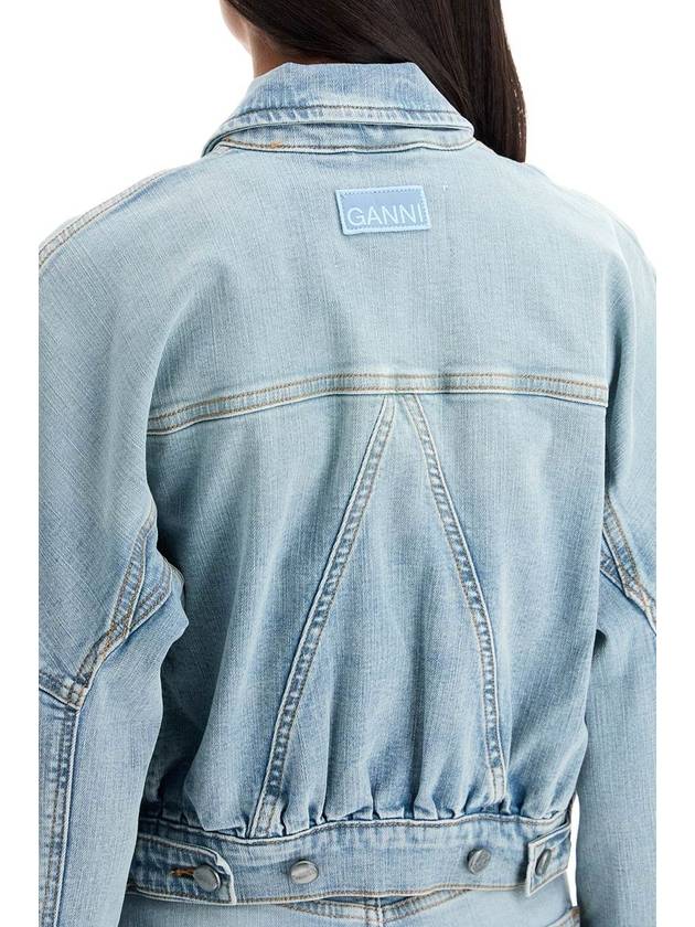 Cropped Denim Jacket Light Blue - GANNI - BALAAN 8