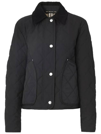 Striped point cropped quilted jacket black - BURBERRY - BALAAN 2