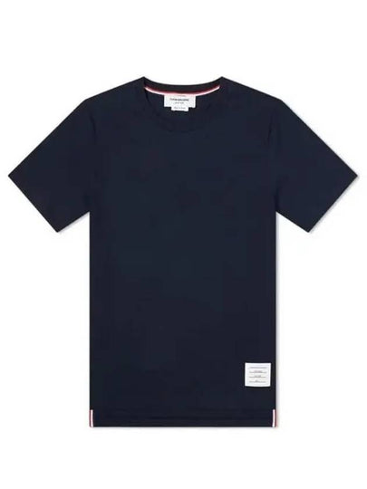 Men's Side Slit Relaxed Short Sleeve T-Shirt Navy - THOM BROWNE - BALAAN 2