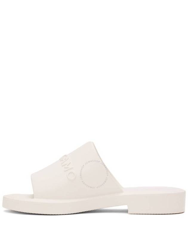 Ferragamo Men's White Logo-Embossed Slip-On Sandals, Size 7 - SALVATORE FERRAGAMO - BALAAN 3