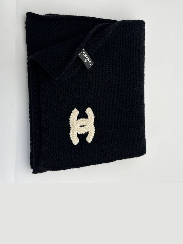 CC logo cashmere muffler black AAA397 - CHANEL - BALAAN 3