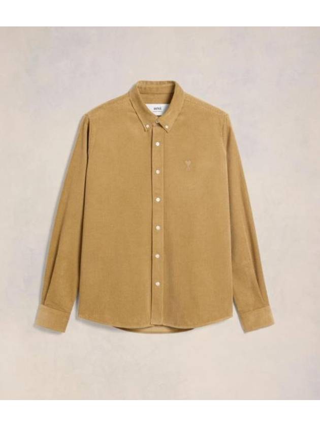 Long Sleeve Shirt USH060 CO0089 255 Free Sand - AMI - BALAAN 1