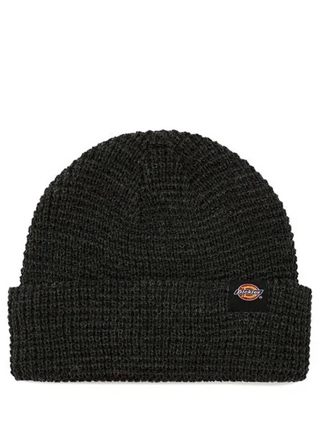 Black Logo Waffle Beanie DK0A4XFD BLK - DICKIES - BALAAN 4