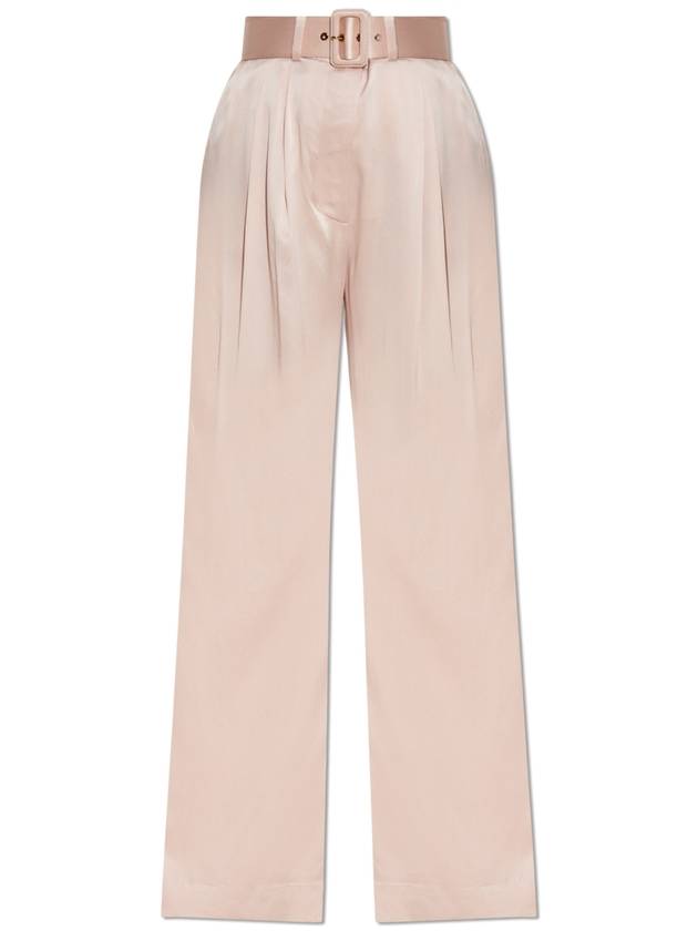 Zimmermann Silk Trousers With Belt, Women's, Pink - ZIMMERMANN - BALAAN 1