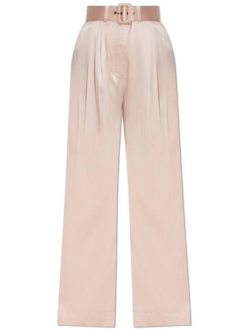 Zimmermann Silk Trousers With Belt, Women's, Pink - ZIMMERMANN - BALAAN 1