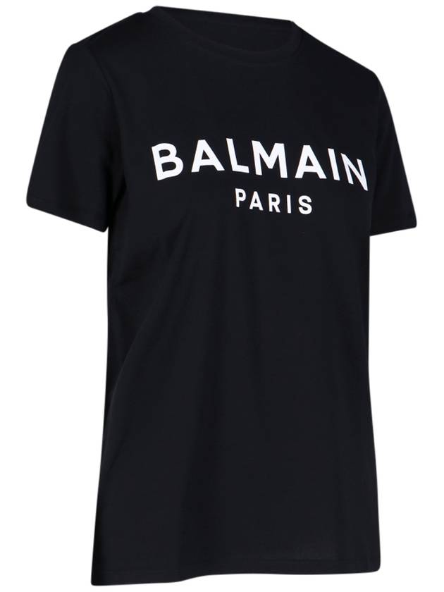 Logo Crew Neck Short Sleeve T-Shirt Black - BALMAIN - BALAAN 3