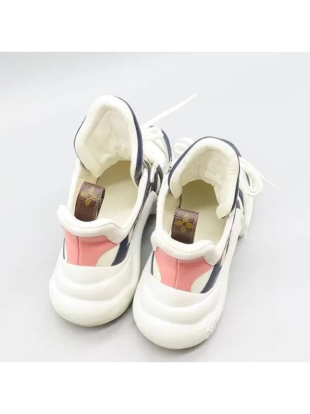 1A4NGQ White Blue Leather Graffiti LV Archlight Women s Sneakers 240 - LOUIS VUITTON - BALAAN 5