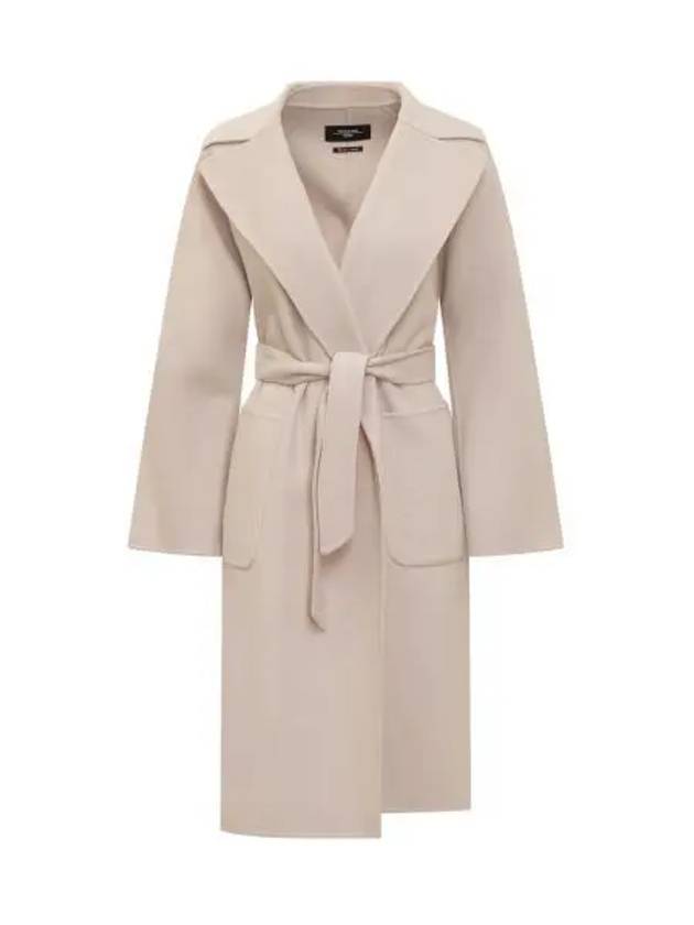 Rovo Wrap Wool Singe Coat Sand - MAX MARA - BALAAN 2