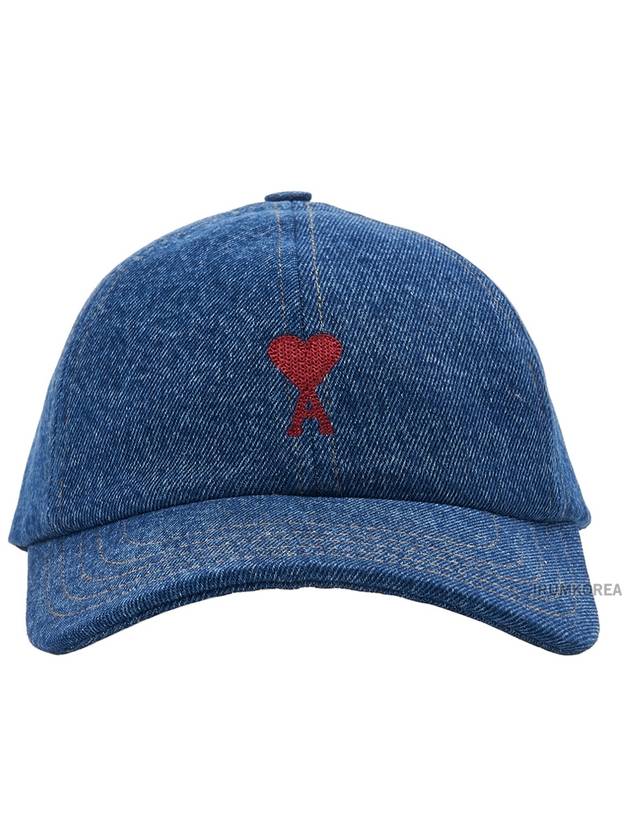 De Coeur Denim Ball Cap Blue - AMI - BALAAN 3