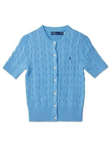 30 points paid W cable knit short sleeve cardigan blue - POLO RALPH LAUREN - BALAAN 1