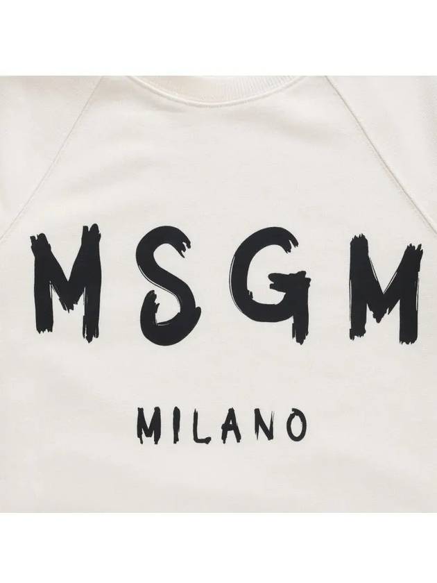 Brush Logo Printing Sweatshirt Ivory - MSGM - BALAAN 4