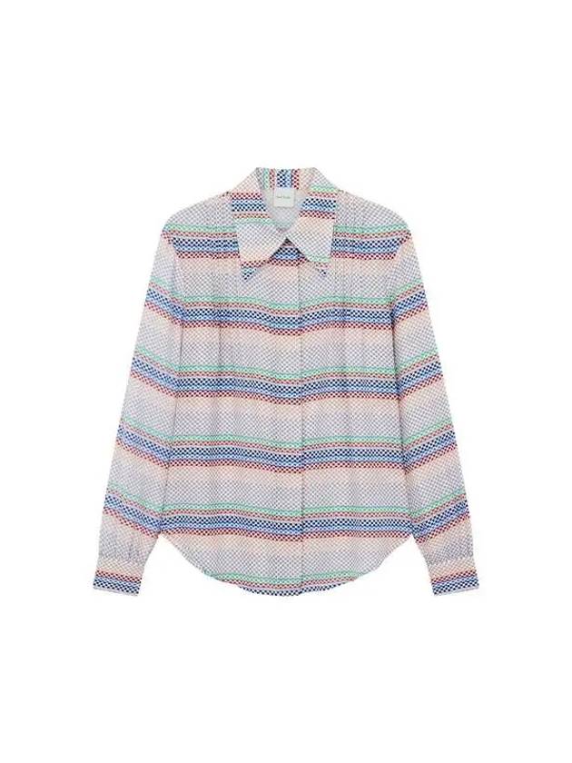 30 9 29 Women s Color Check Pattern Silk Shirt White - PAUL SMITH - BALAAN 1