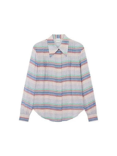 Women s color combination check pattern silk shirt white - PAUL SMITH - BALAAN 1