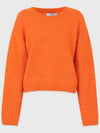 Women's Elated Wool Semi-Crop Knit Top Orange - MICANE - BALAAN 8