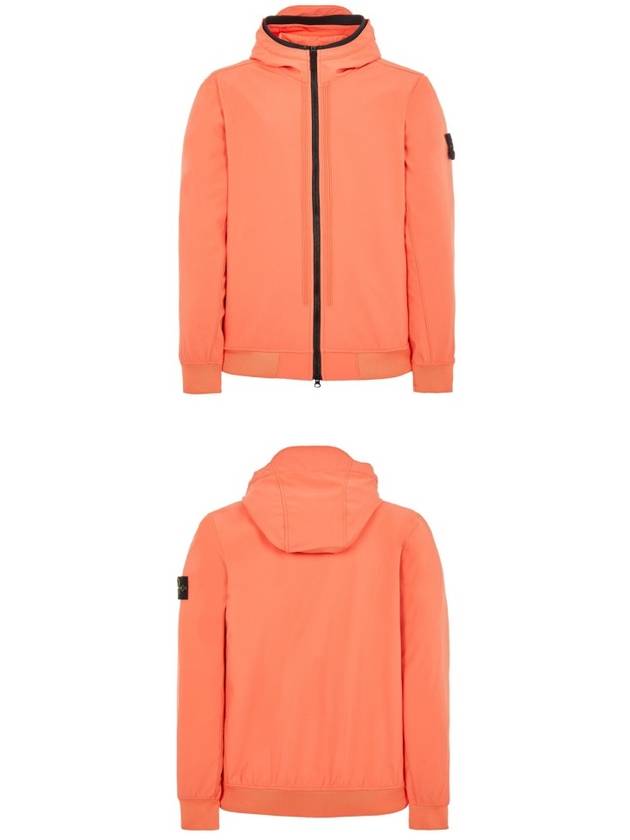 Wappen Patch Soft Shell Hooded Jacket Orange - STONE ISLAND - BALAAN 5