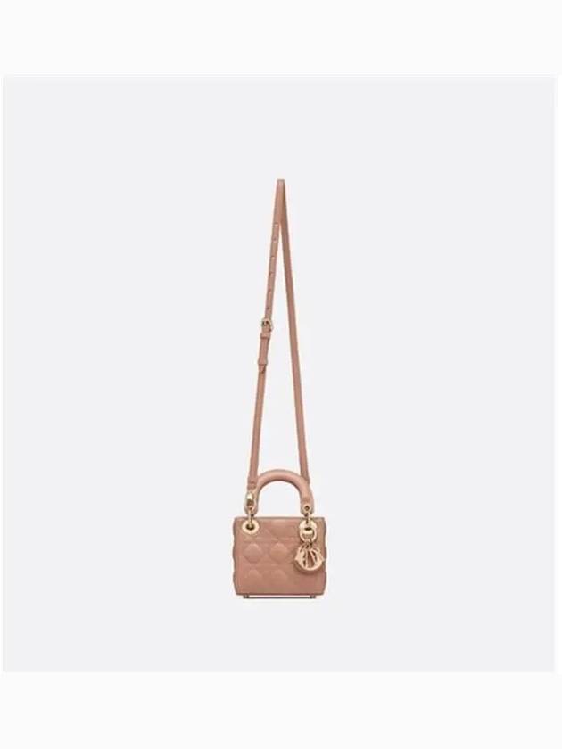 Micro Lady Cannage Lambskin Mini Bag Rose - DIOR - BALAAN 5