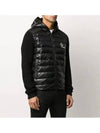 logo knit padding mix hooded jacket black - MONCLER - BALAAN 7