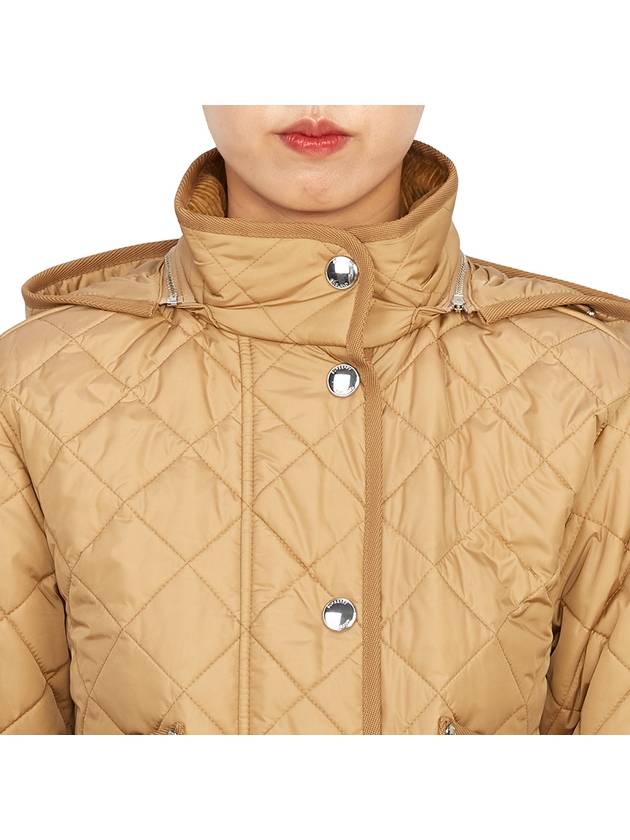 Women's Cropped Quilted Hoodie Jacket Archives Beige - BURBERRY - BALAAN 8