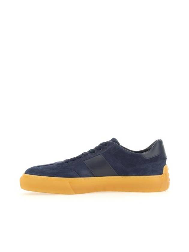 Embossing Logo Suede Low Top Sneakers Navy - TOD'S - BALAAN 3